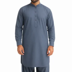 Slate Storm unstitched premium cotton fabric for men shalwar kameez Pakistan in deep grey color