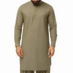 unstitched earthy cotton fabric for shalwar kameez men in Pakistan with warm, elegant tones