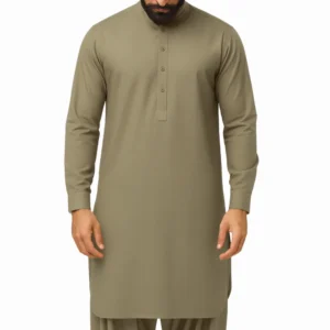 unstitched earthy cotton fabric for shalwar kameez men in Pakistan with warm, elegant tones