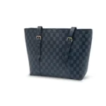 Navy checkered tote hand carry bag new handbag design in Pakistan by Nouvaid Center, stylish and durable leather hand bag for women.