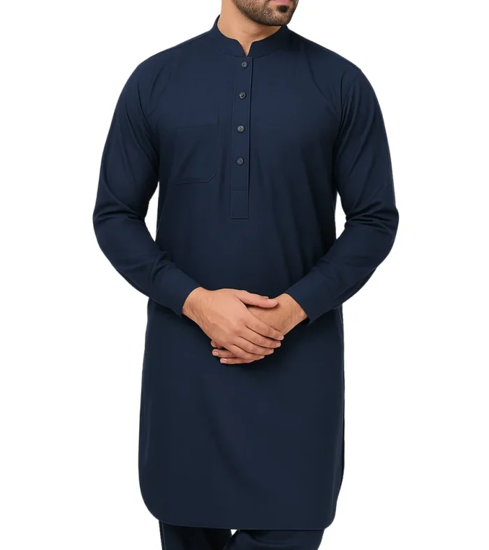 Buy Deep Blue shade of unstitched suit for men at Nouvaid Center