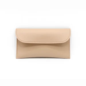 Beige faux leather women’s envelope wallet by Nouvaid Center
