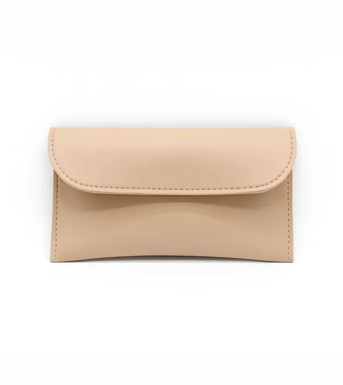 Beige faux leather women’s envelope wallet by Nouvaid Center