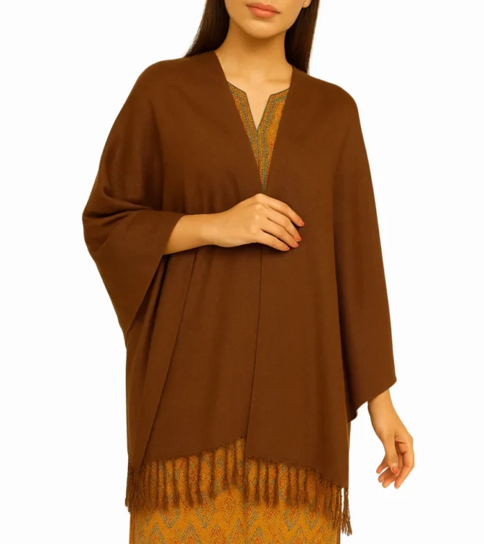 Warm brown shawl for women soft breathable everyday layering shawl by Nouvaid Center Pakistan