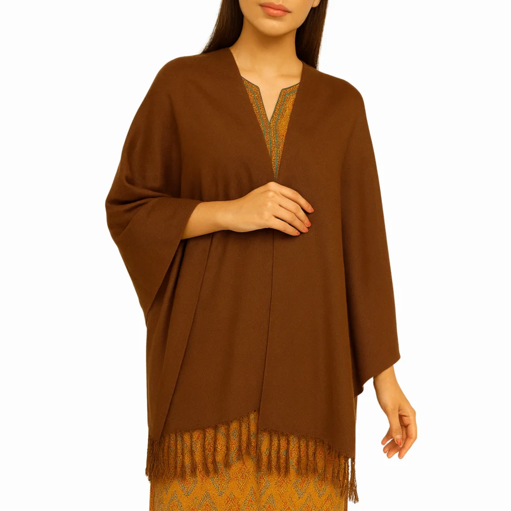 Warm brown shawl for women soft breathable everyday layering shawl by Nouvaid Center Pakistan