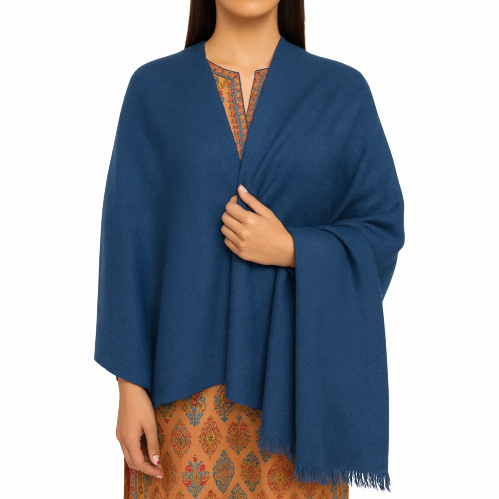 Royal blue shawl for women breathable soft fabric everyday shawl by Nouvaid Center Pakistan