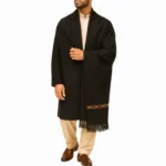 Majestic Black Pashmina Shawl for men luxury embroidered winter shawl by Nouvaid Center Pakistan