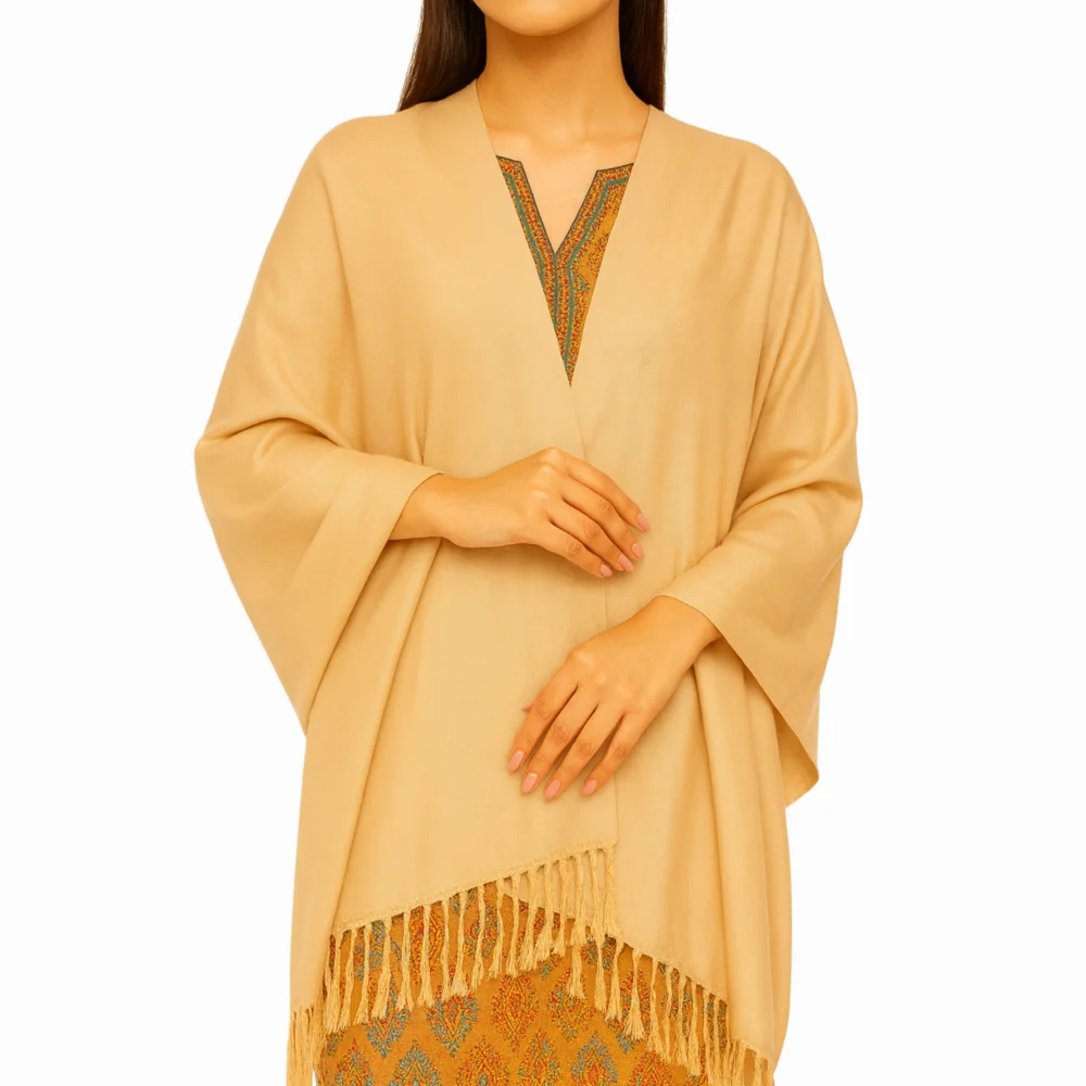 Camel beige shawl for women breathable soft everyday layering shawl by Nouvaid Center Pakistan