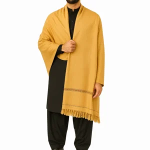 Classic mustard shawl for men Urban Pret soft breathable winter shawl by Nouvaid Center Pakistan