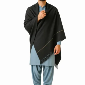 Formal black shawl for men Urban Pret soft breathable winter shawl by Nouvaid Center Pakistan
