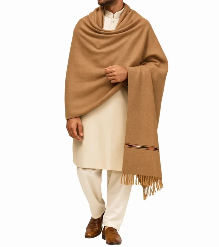 Imperial brown pashmina shawl for men luxury winter shawl by Nouvaid Center Pakistan