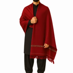 Imperial red shawl for men Urban Pret soft breathable winter shawl by Nouvaid Center Pakistan