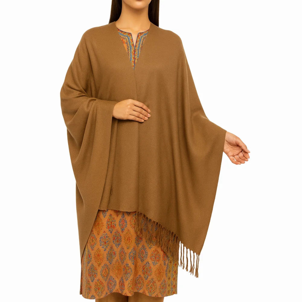Mocha brown shawl for women soft breathable everyday pret wear shawl by Nouvaid Center Pakistan