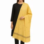 Mustard Pashmina Shawl - Multicolor Embroidery - Elegant and Vibrant