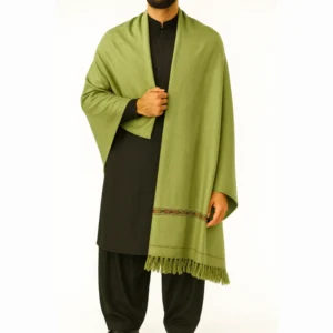 Olive green shawl for men soft breathable winter shawl by Nouvaid Center Pakistan