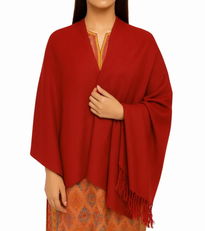 Ruby red shawl for women soft breathable everyday pret wear shawl by Nouvaid Center Pakistan