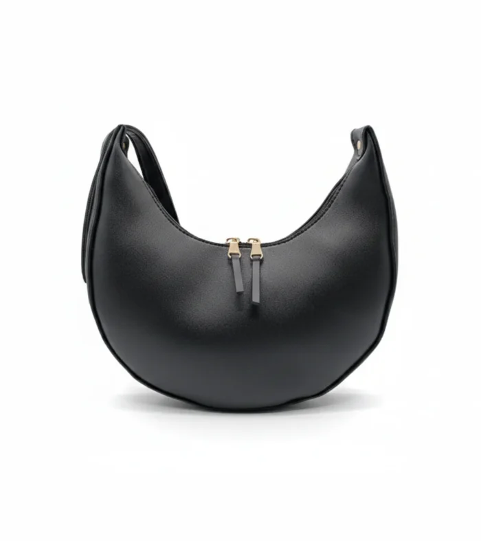 Black Crescent Hobo Bag